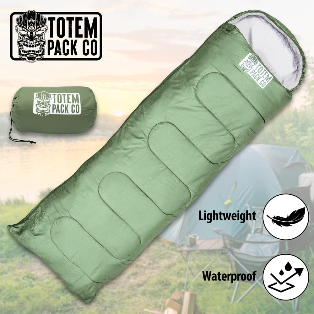 Full image of the army green Totem Pack Co. Nighthawk Ultralight Bivy. image number 0